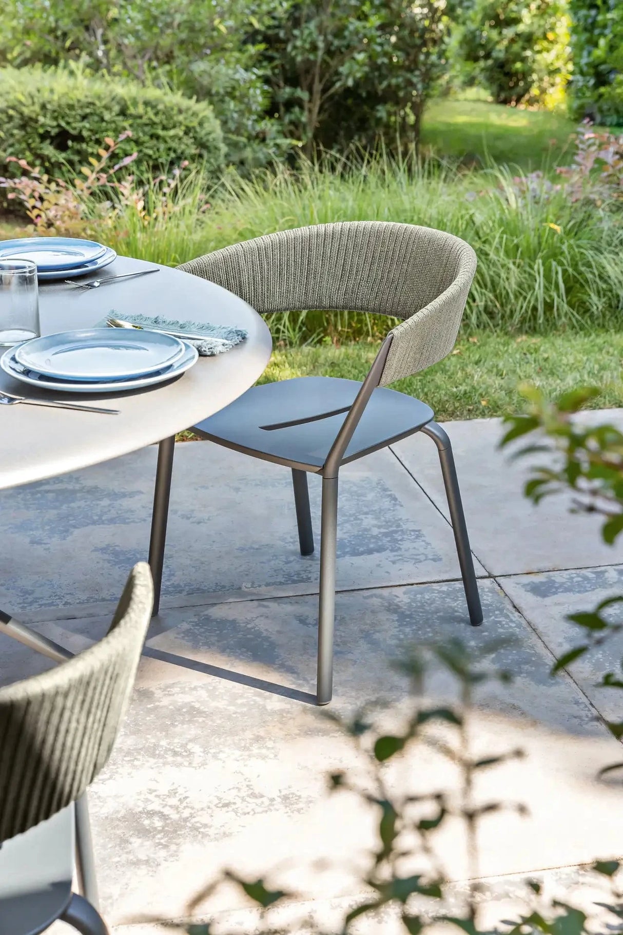 Fast Ria Fauteuil repas avec dossier Tressage cordes partiel