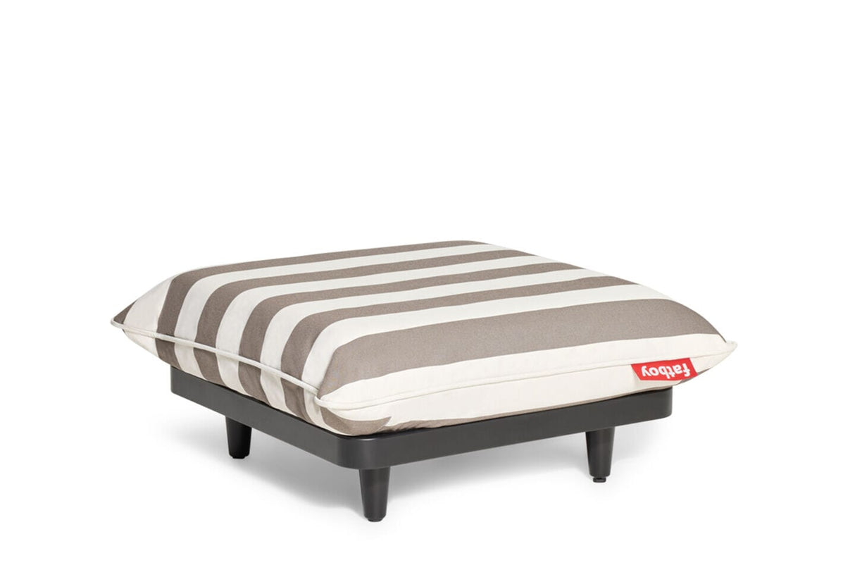 Fatboy Paletti Pouf/Repose-pieds avec coussin laminé Stripe Cacao Olefin