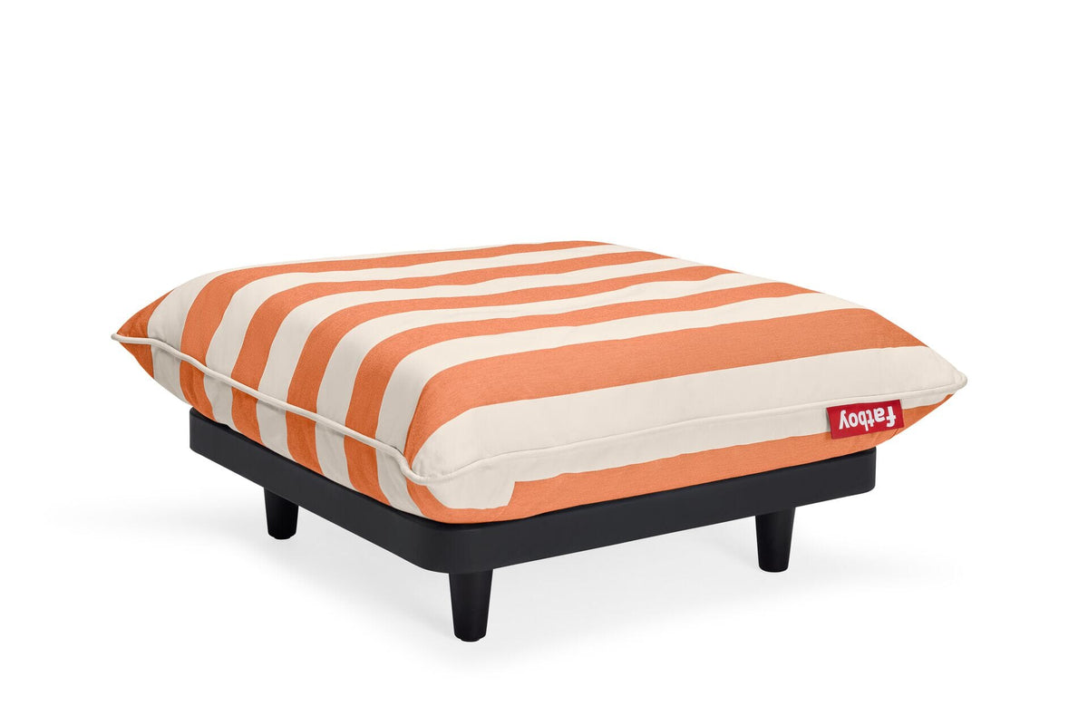 Fatboy Paletti Pouf/Repose-pieds avec coussin laminé Stripe Orange Creme Olefin