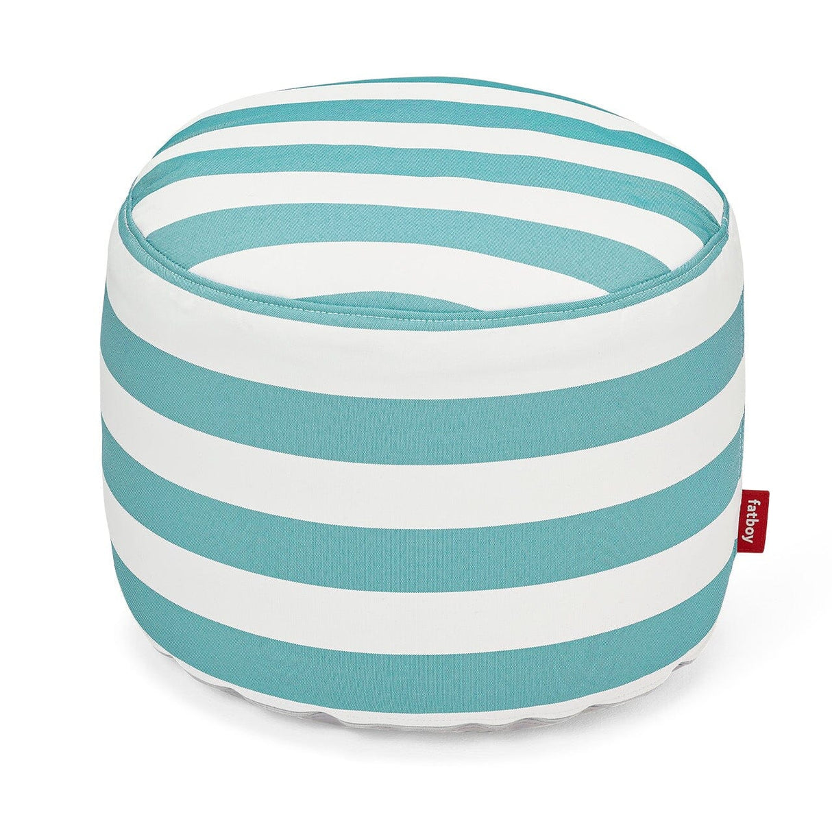 Fatboy Point Outdoor Pouf rond Ø 50cm Outdoor Sunbrella Olefin Stripe azur olefin