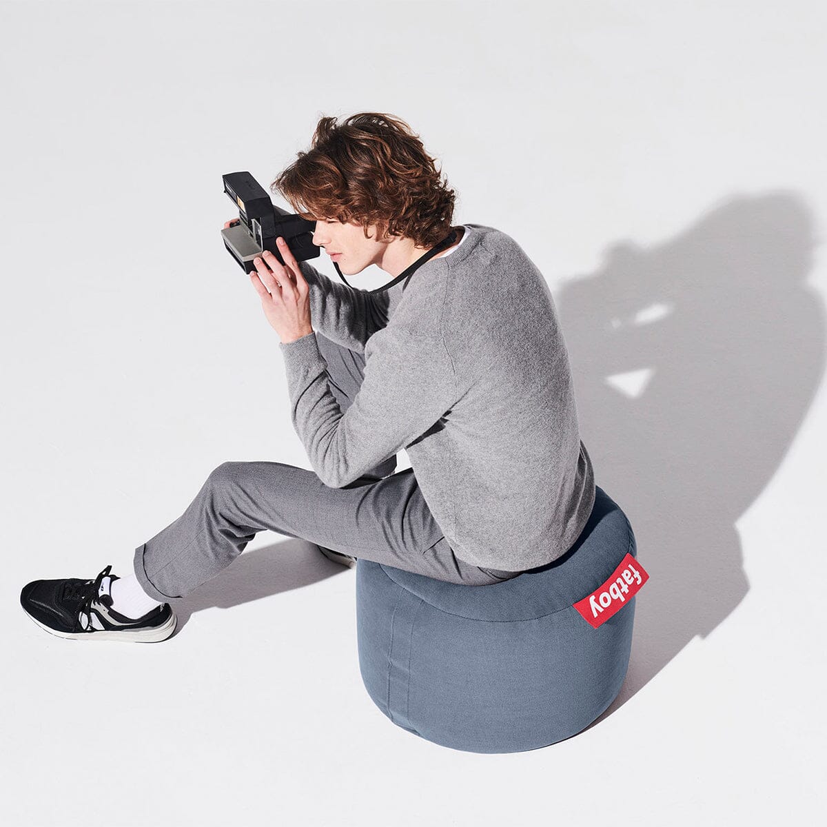 Fatboy Point Stonewashed Pouf rond Ø 50cm Indoor Coton délavé