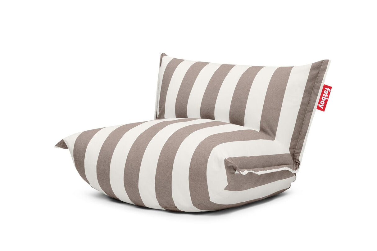 Fatboy The BonBaron Outdoor Pouf avec Dossier Outdoor Stripe Cacao Olefin