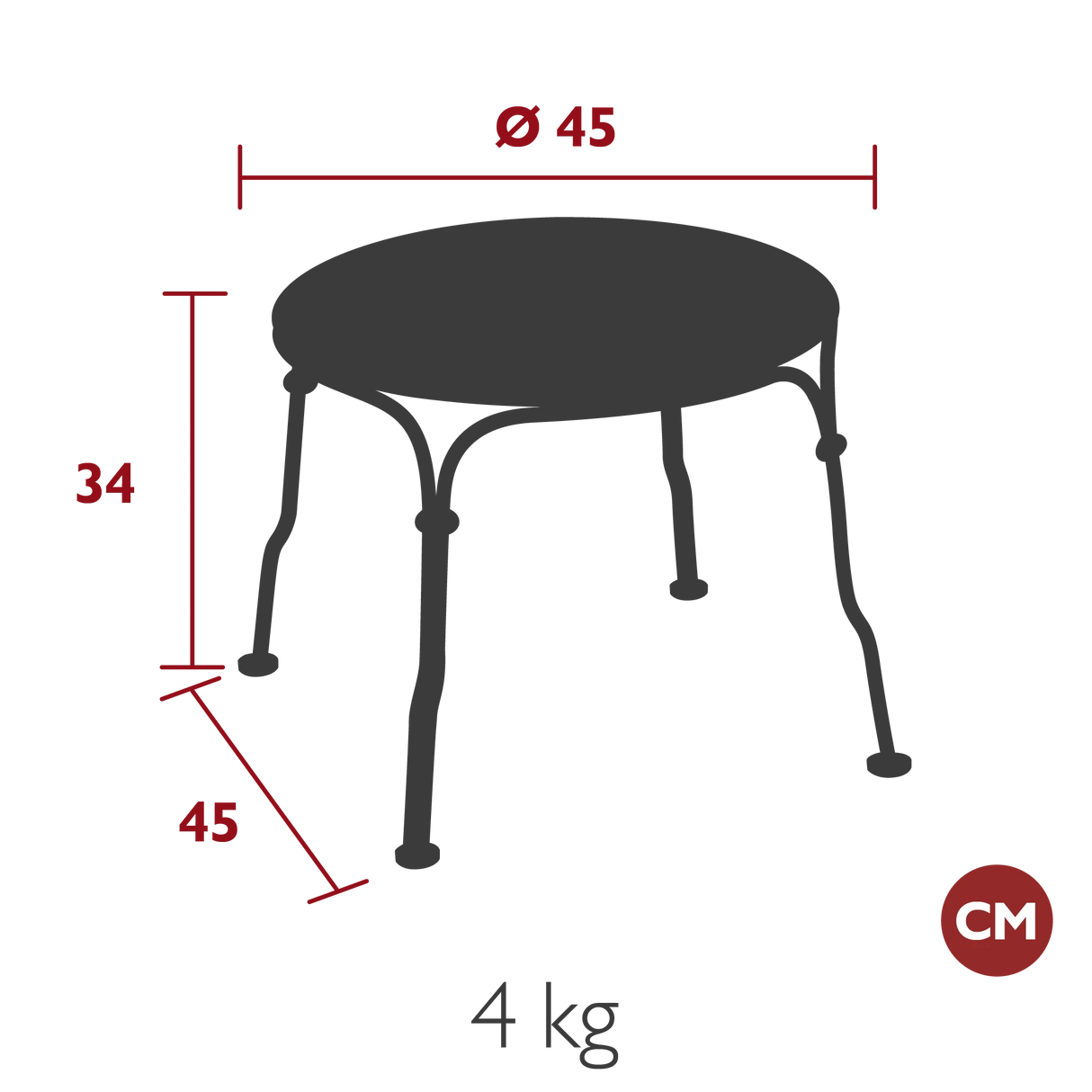 Fermob 1900 Table basse Ø45cm