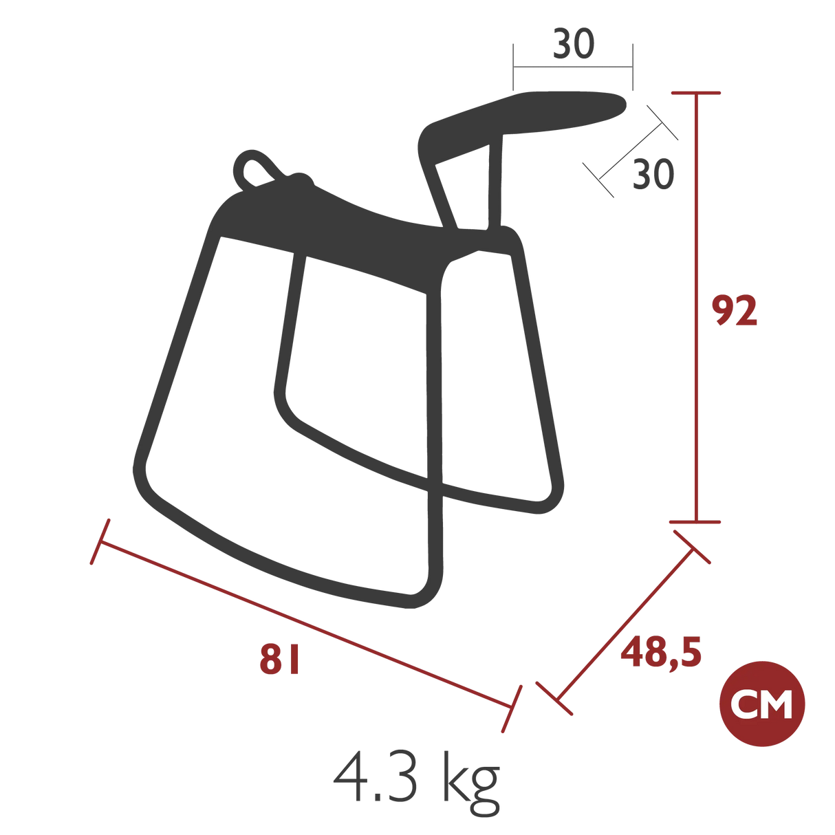 Fermob Adadesk Bureau d'Appoint à Bascule