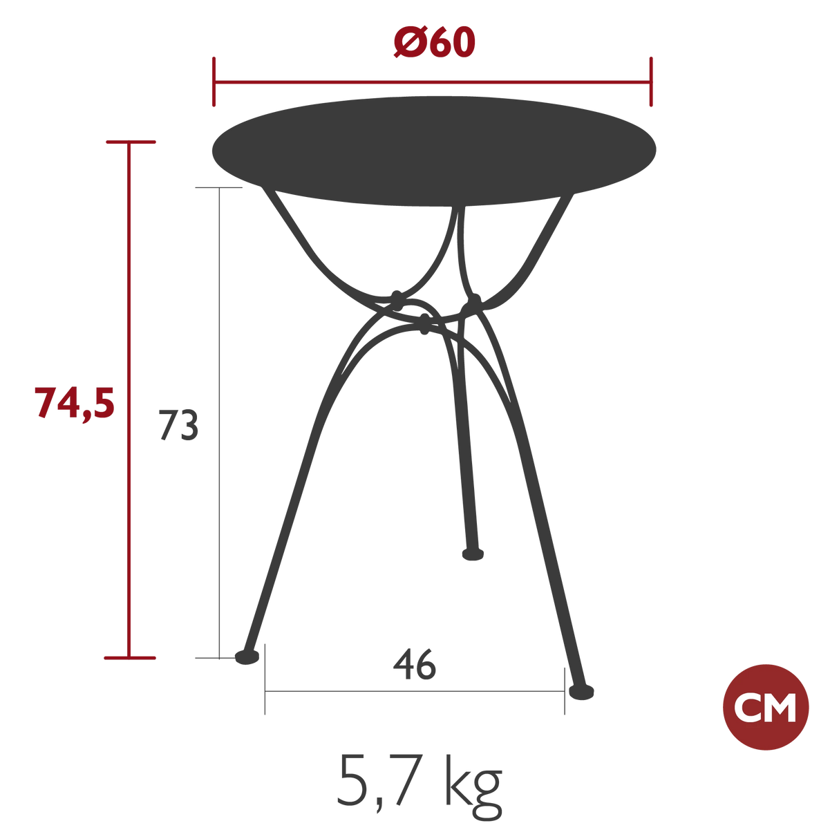 Fermob Airloop Table Ø 60cm