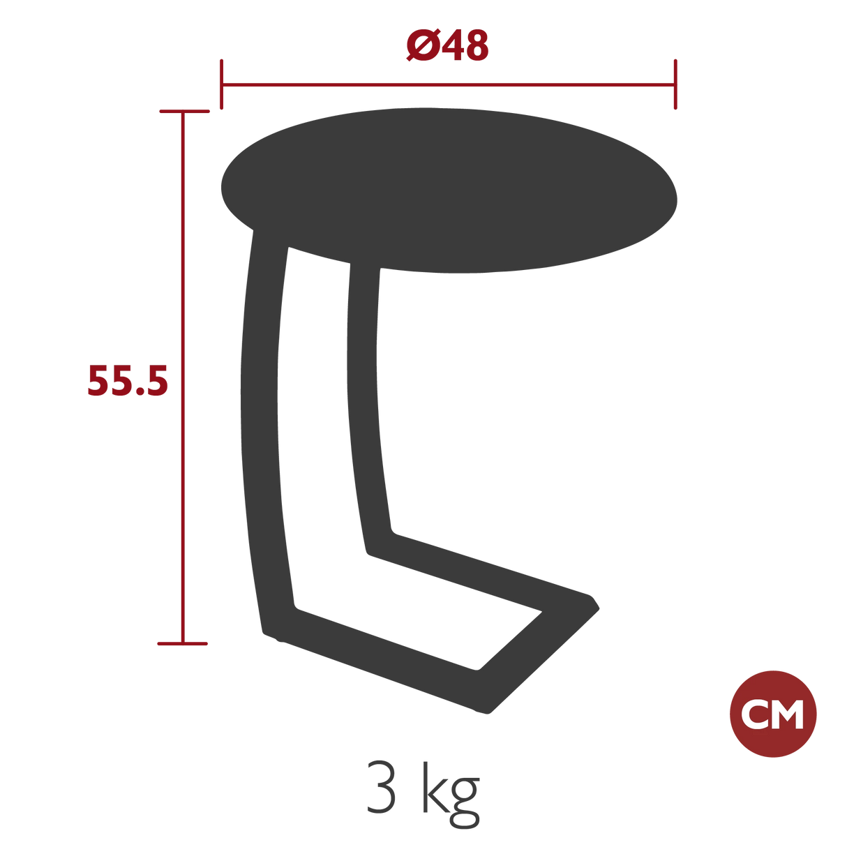 Fermob Alizé Table basse déportée