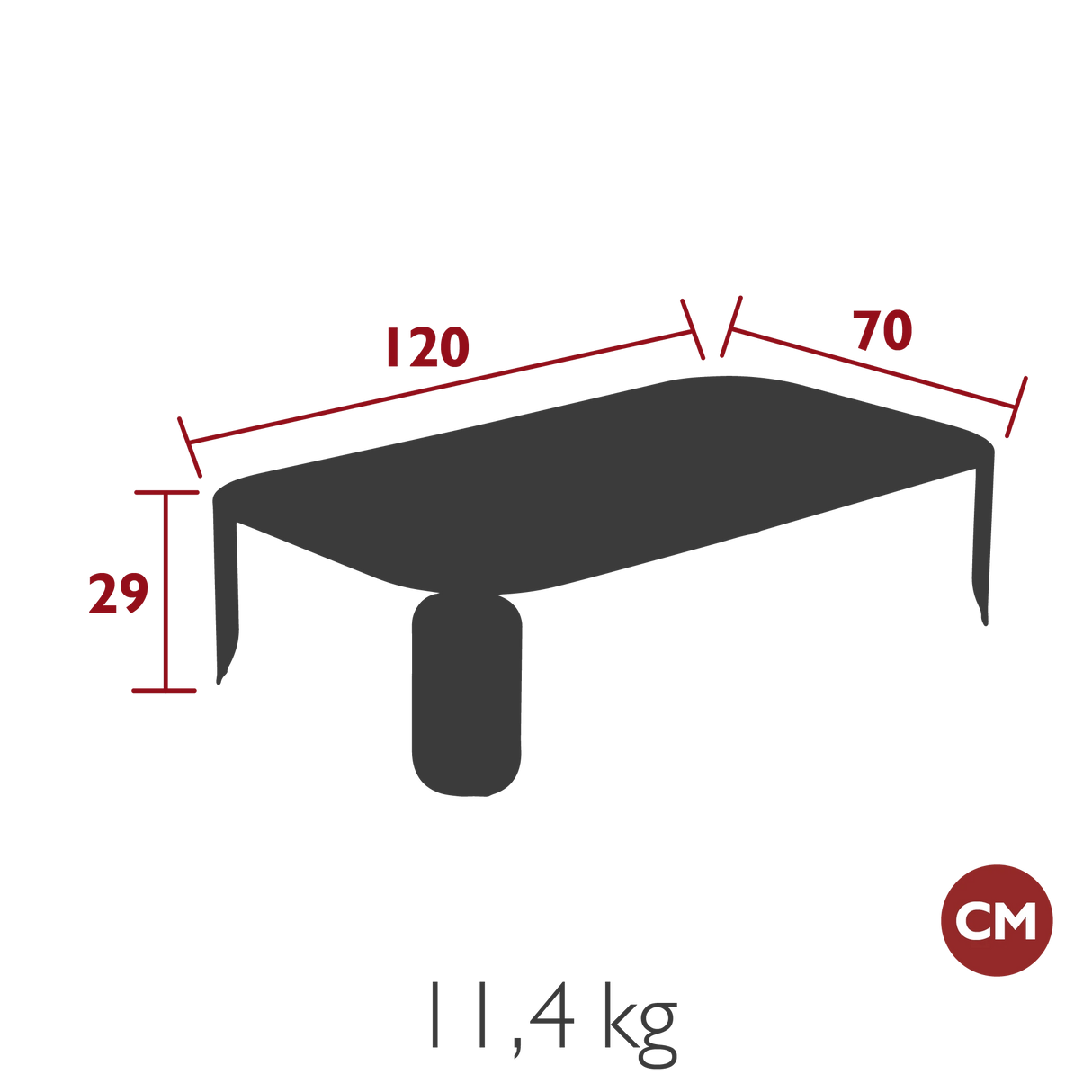 Fermob Bebop Table basse 120 x 70cm - h.29cm