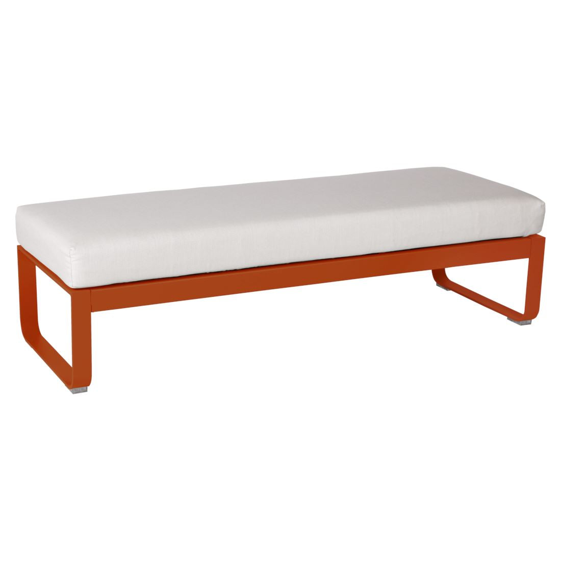 Fermob Bellevie Banquette 2 places Orange confite E2 Blanc grisé 81