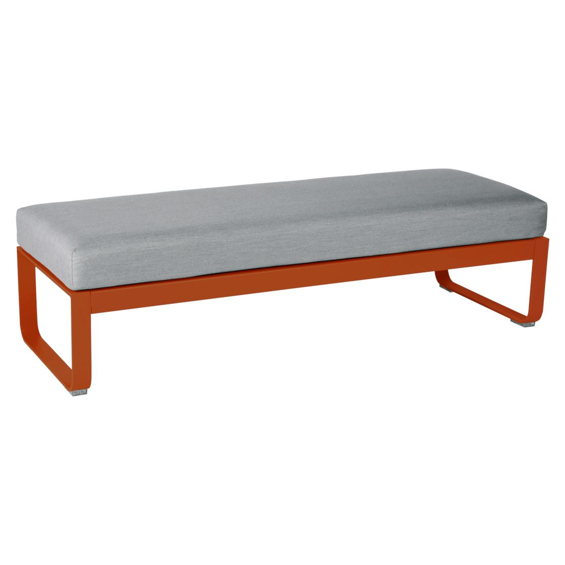 Fermob Bellevie Banquette 2 places Orange confite E2 Gris flanelle 79