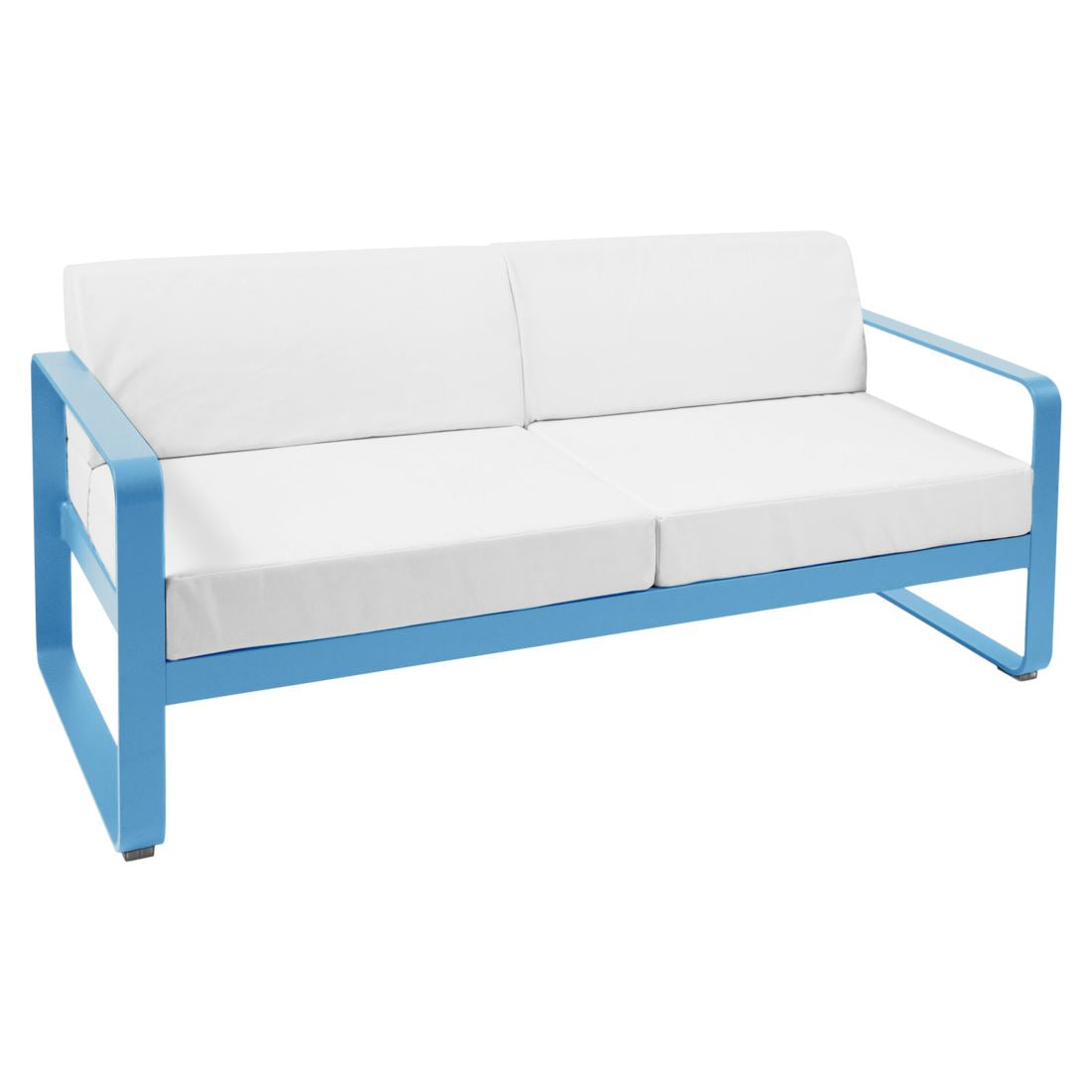 Fermob Bellevie Canapé 2 places Bleu maya E1 Blanc grisé 81