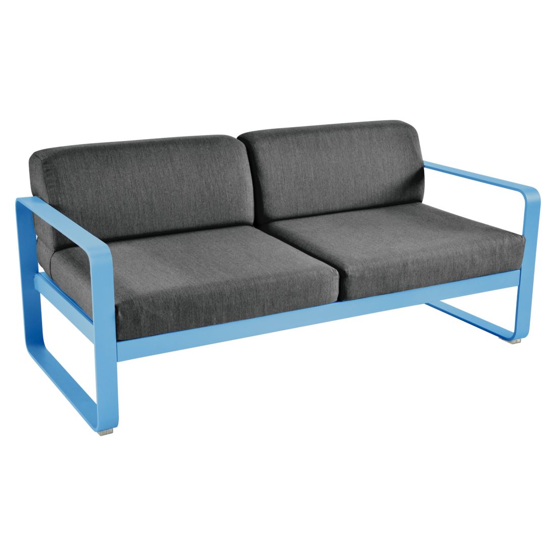 Fermob Bellevie Canapé 2 places Bleu maya E1 Gris graphite A3