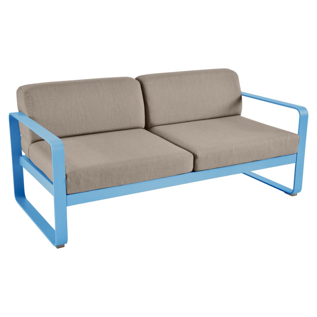 Fermob Bellevie Canapé 2 places Bleu maya E1 Taupe grisé B8