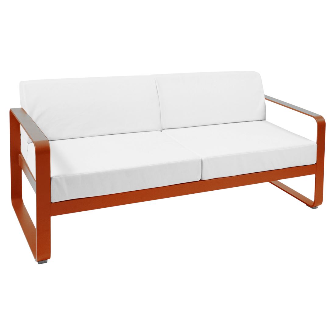 Fermob Bellevie Canapé 2 places Orange confite E2 Blanc grisé 81
