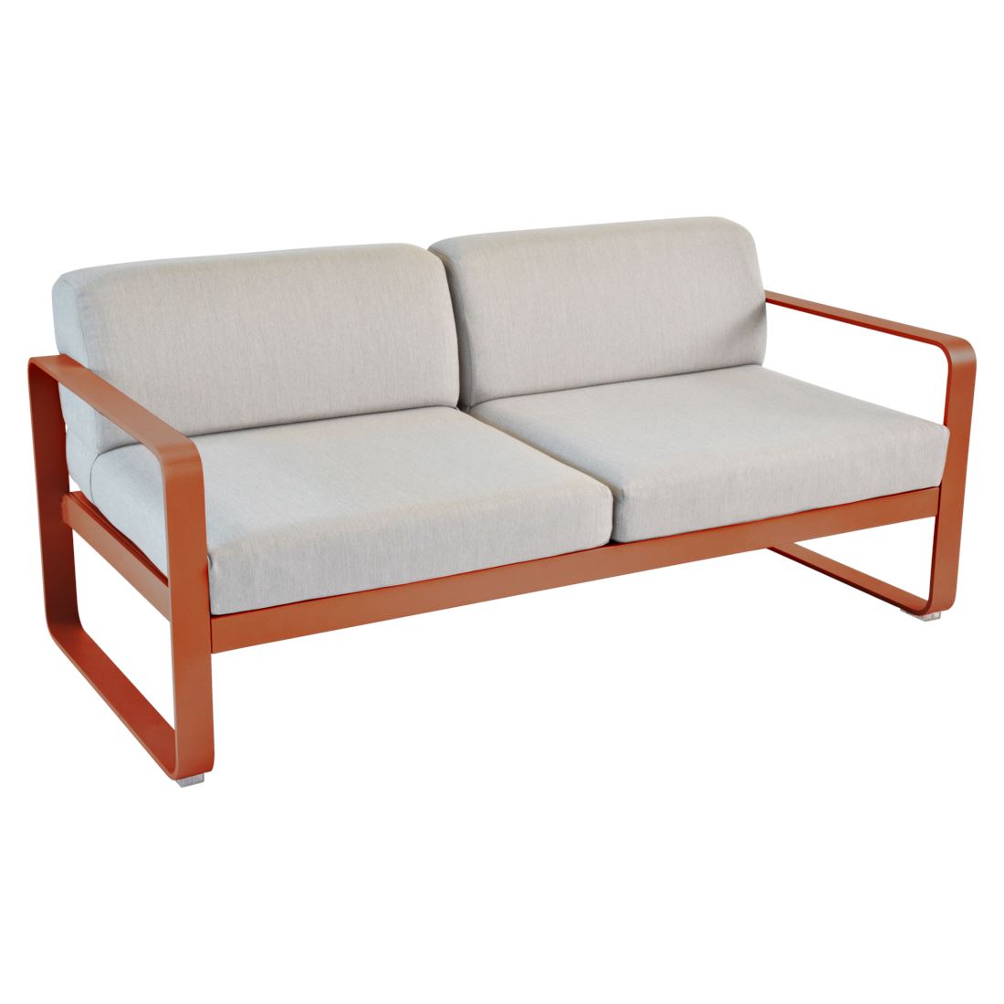 Fermob Bellevie Canapé 2 places Orange confite E2 Gris flanelle 79