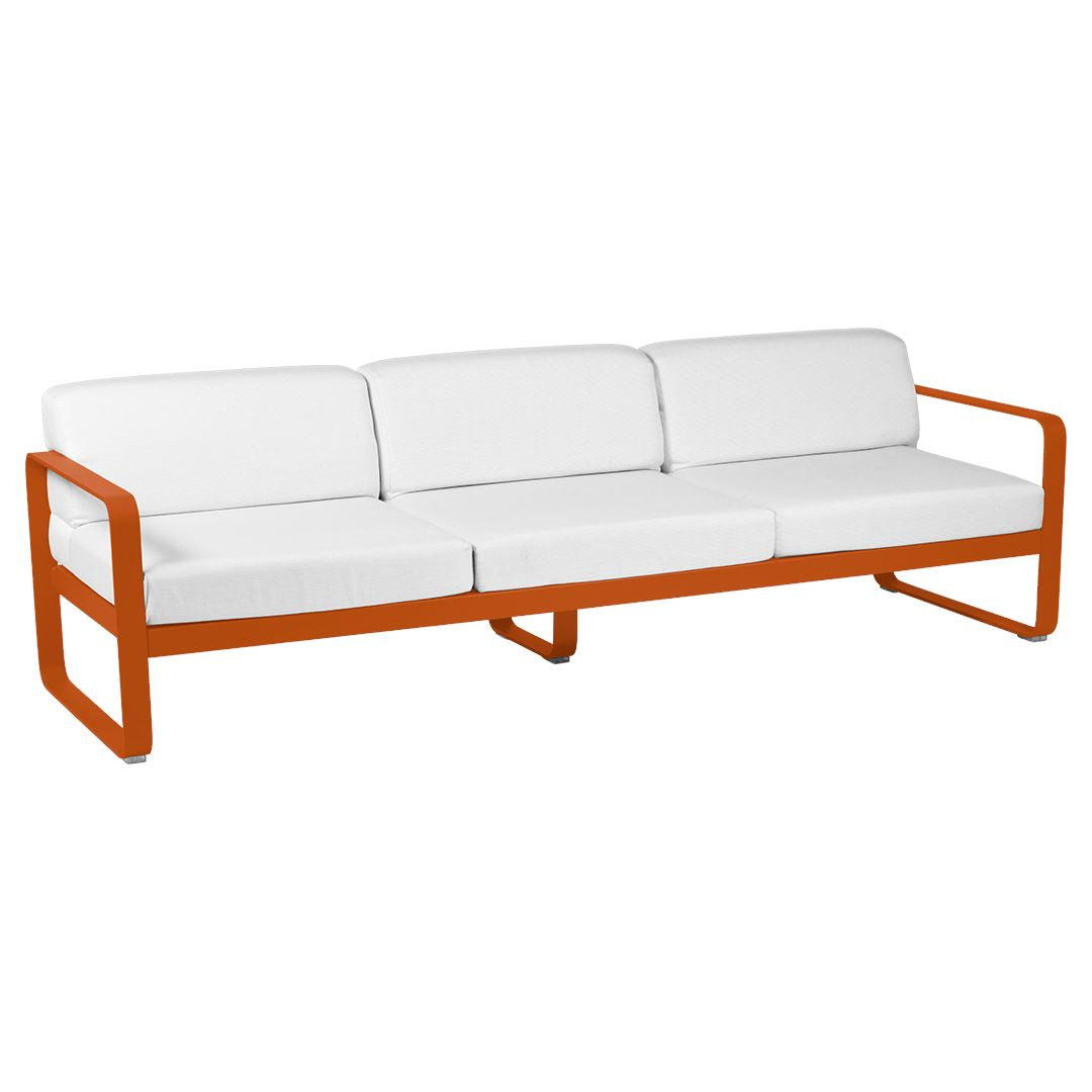 Fermob Bellevie Canapé 3 places Orange confite E2 Blanc grisé 81