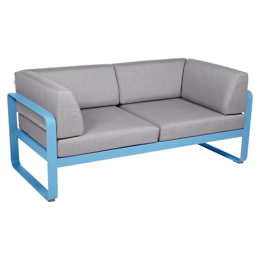 Fermob Bellevie Canapé Club 2 places Bleu maya E1 Gris flanelle 79