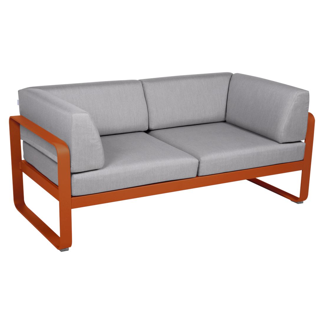 Fermob Bellevie Canapé Club 2 places Orange confite E2 Gris flanelle 79