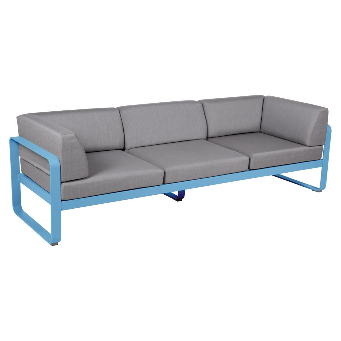 Fermob Bellevie Canapé club 3 places Bleu maya E1 Gris flanelle 79