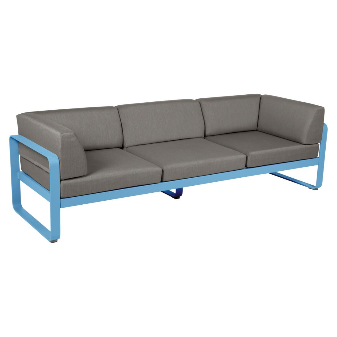 Fermob Bellevie Canapé club 3 places Bleu maya E1 Taupe grisé B8
