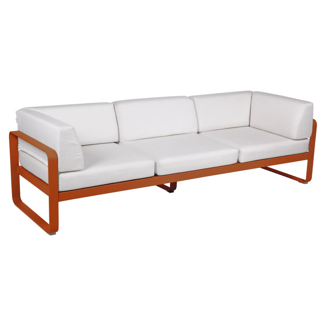 Fermob Bellevie Canapé club 3 places Orange confite E2 Blanc grisé 81