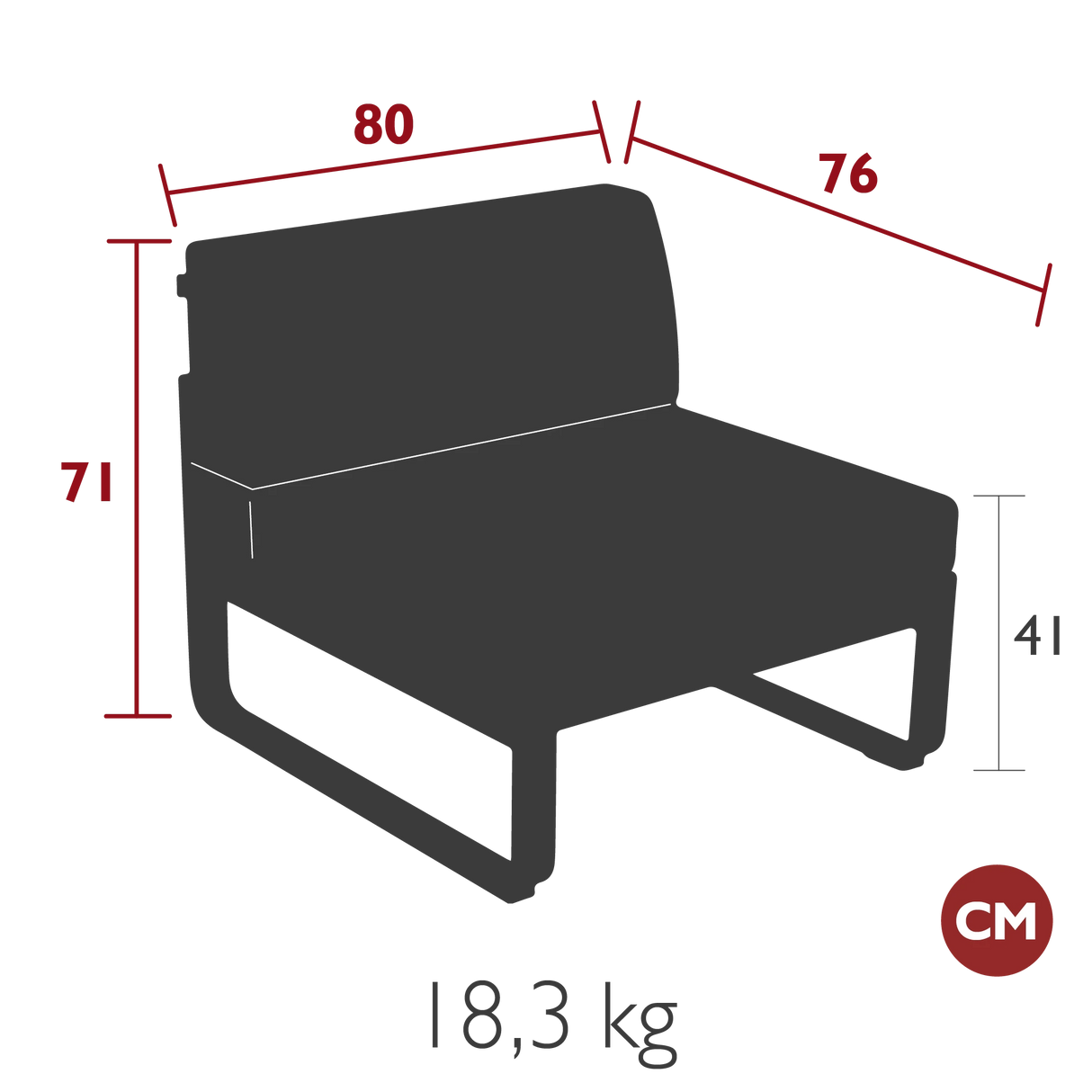 Fermob Bellevie Module central 1 place