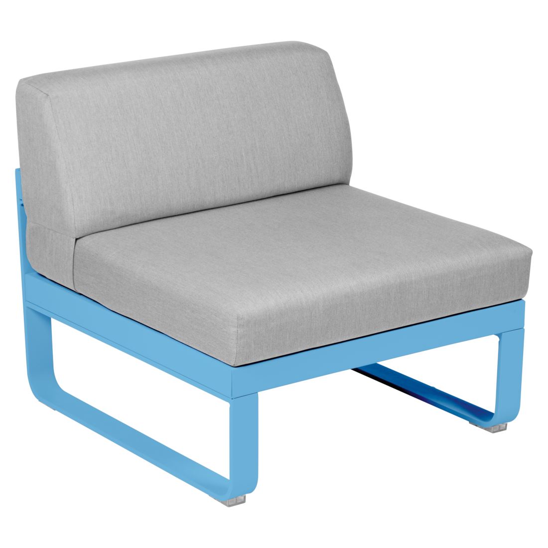 Fermob Bellevie Module central 1 place Bleu maya E1 Gris flanelle 79