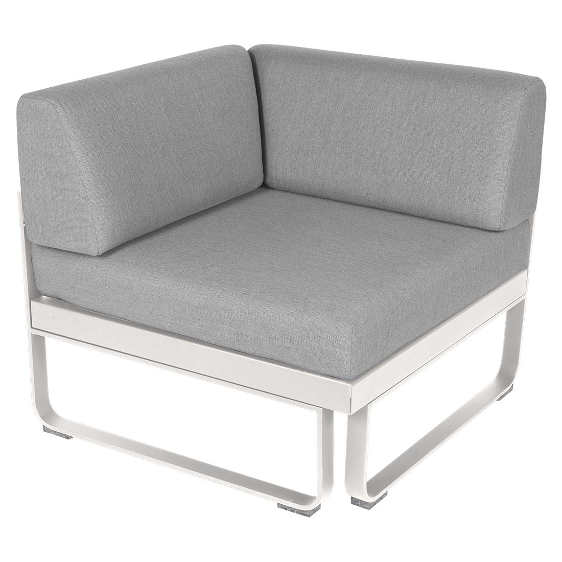 Fermob Bellevie Module d'angle - 1 place Blanc coton 01 Gris flanelle 79