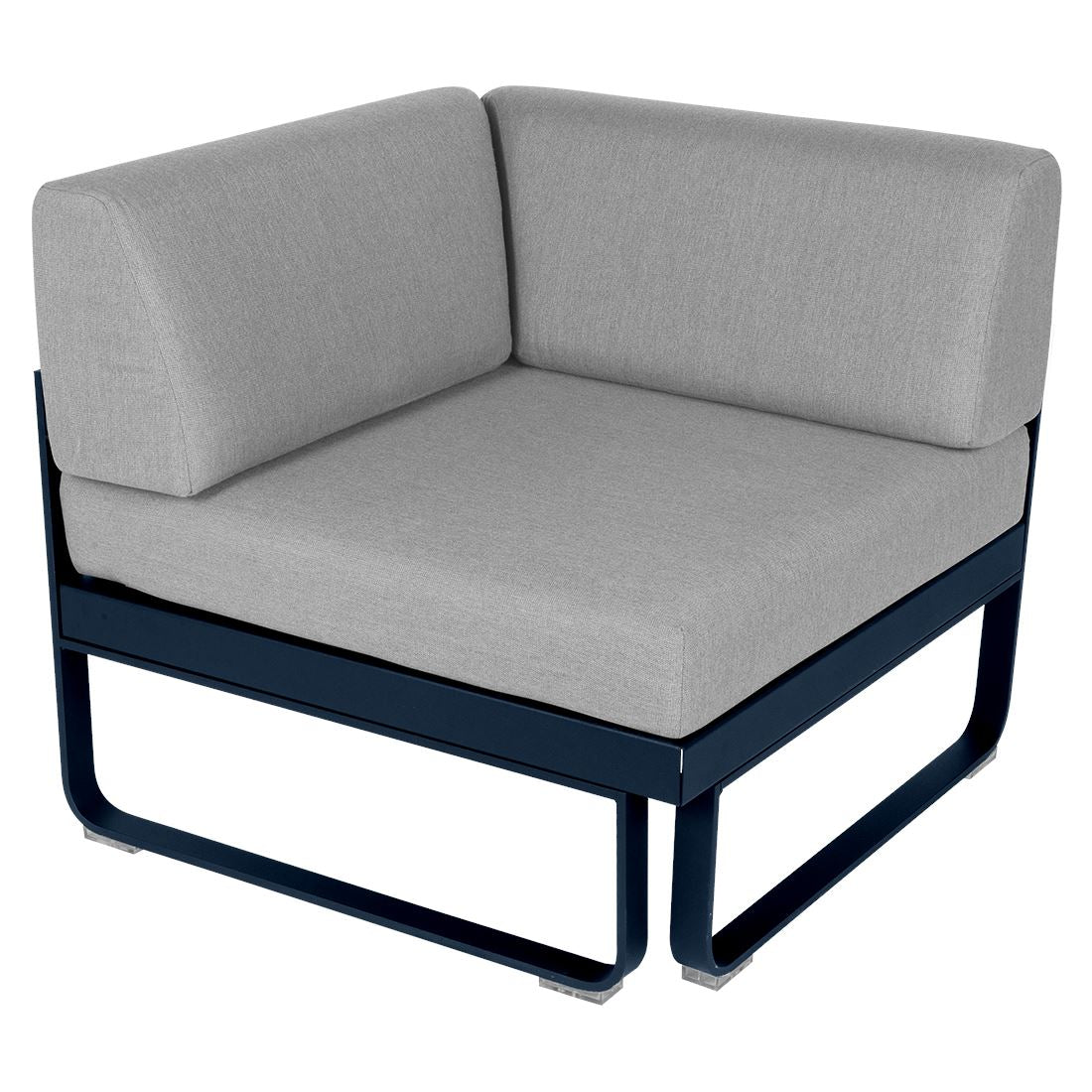 Fermob Bellevie Module d'angle - 1 place Bleu abysse 92 Gris flanelle 79