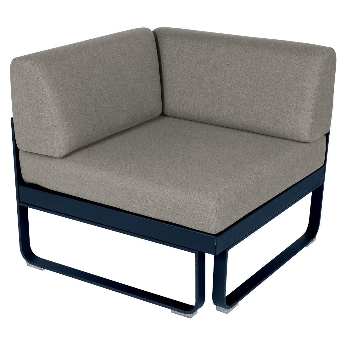 Fermob Bellevie Module d'angle - 1 place Bleu abysse 92 Taupe grisé B8