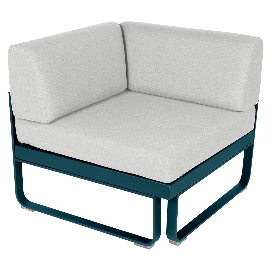 Fermob Bellevie Module d'angle - 1 place Bleu acapulco 21 Blanc grisé 81
