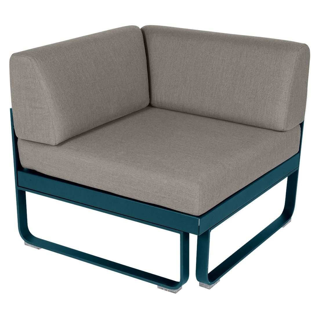 Fermob Bellevie Module d'angle - 1 place Bleu acapulco 21 Taupe grisé B8