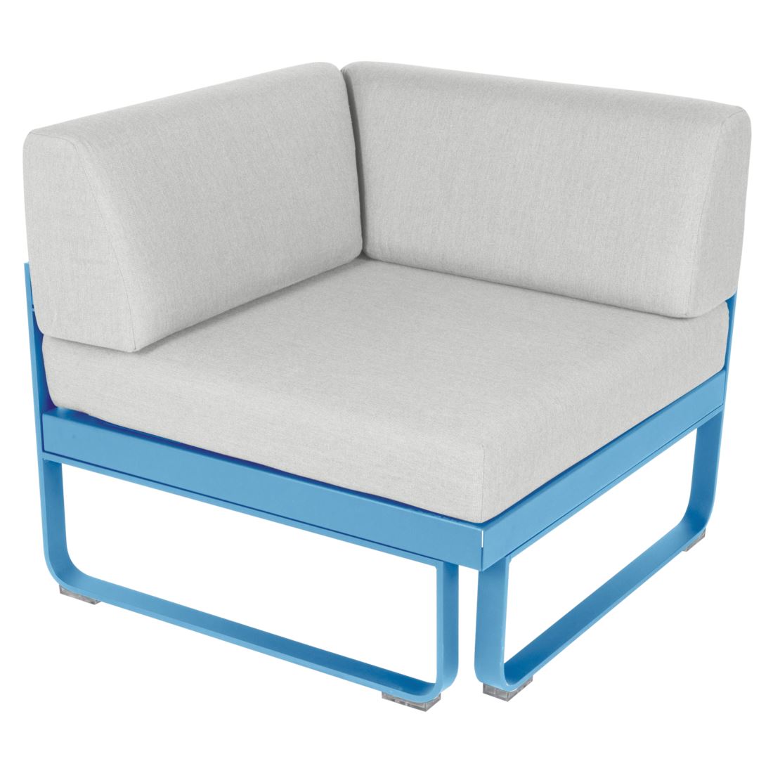 Fermob Bellevie Module d'angle 1 place Bleu maya E1 Blanc grisé 81