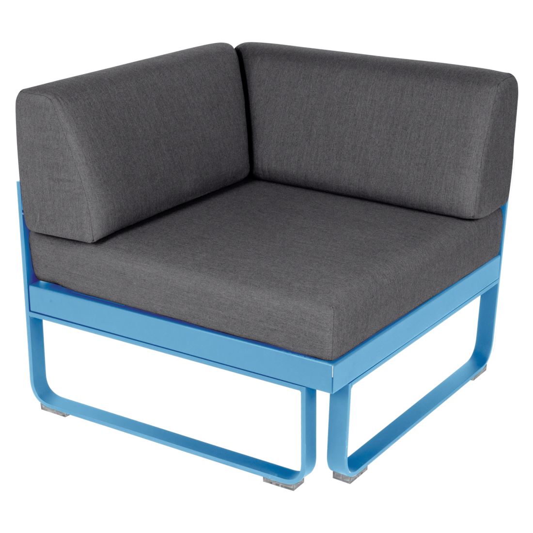 Fermob Bellevie Module d'angle 1 place Bleu maya E1 Gris graphite A3