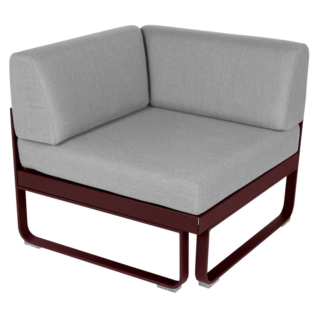 Fermob Bellevie Module d'angle - 1 place Cerise noire B9 Gris flanelle 79