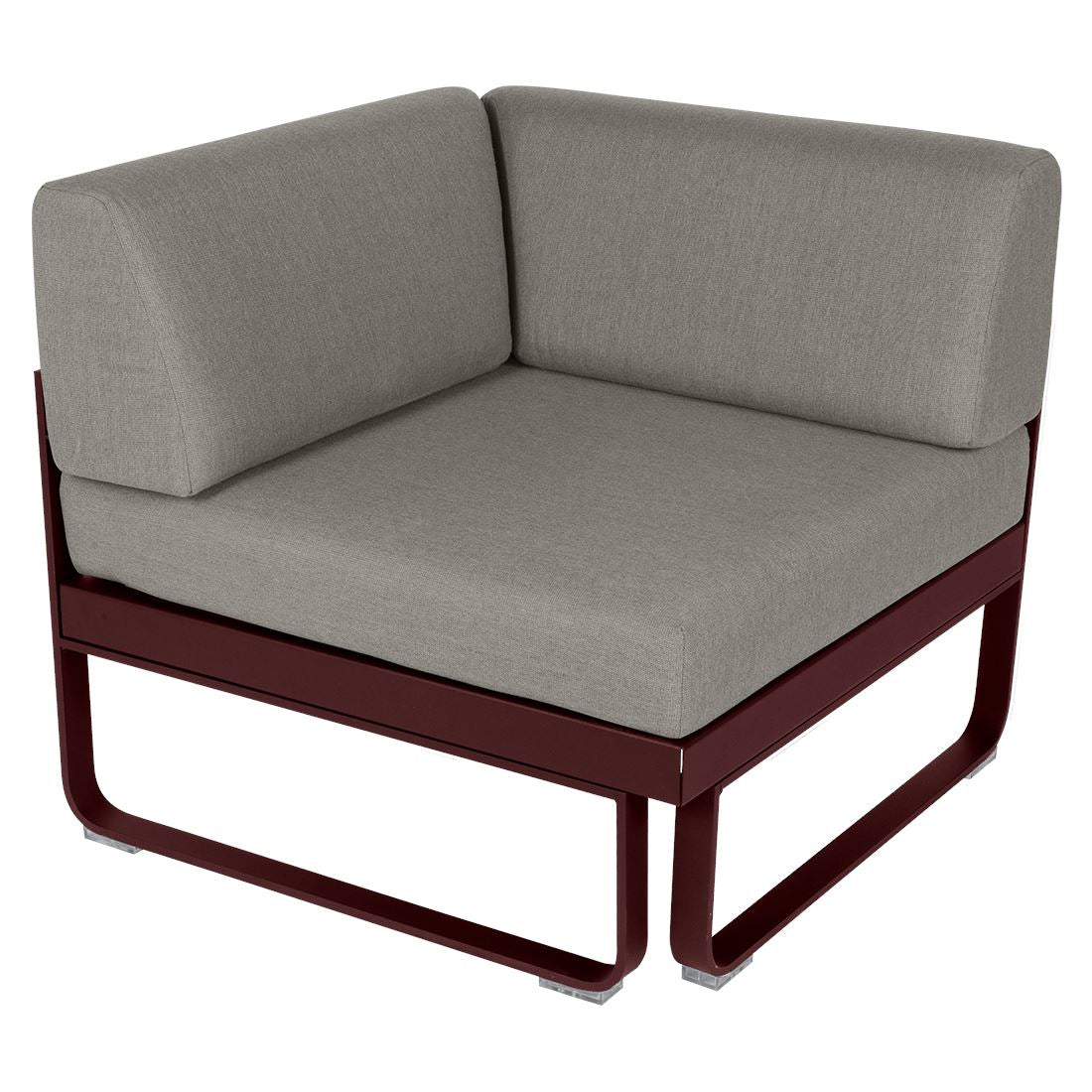 Fermob Bellevie Module d'angle - 1 place Cerise noire B9 Taupe grisé B8