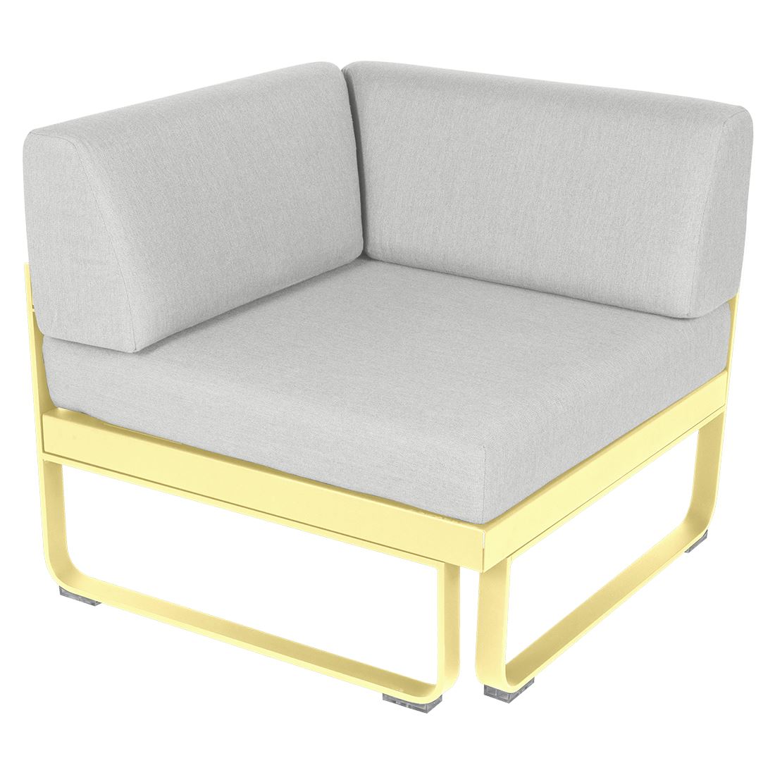 Fermob Bellevie Module d'angle - 1 place Citron givré A6 Blanc grisé 81