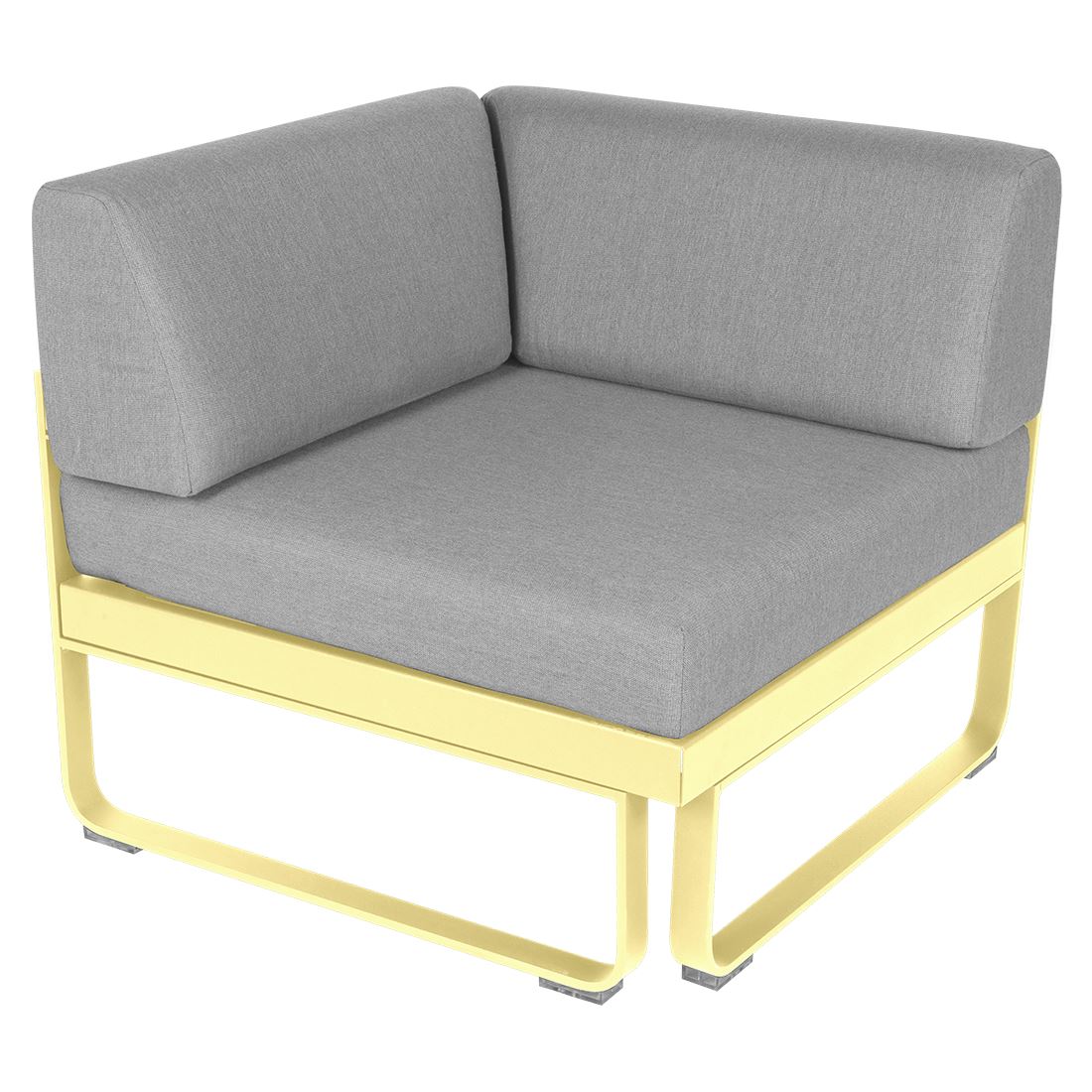 Fermob Bellevie Module d'angle - 1 place Citron givré A6 Gris flanelle 79