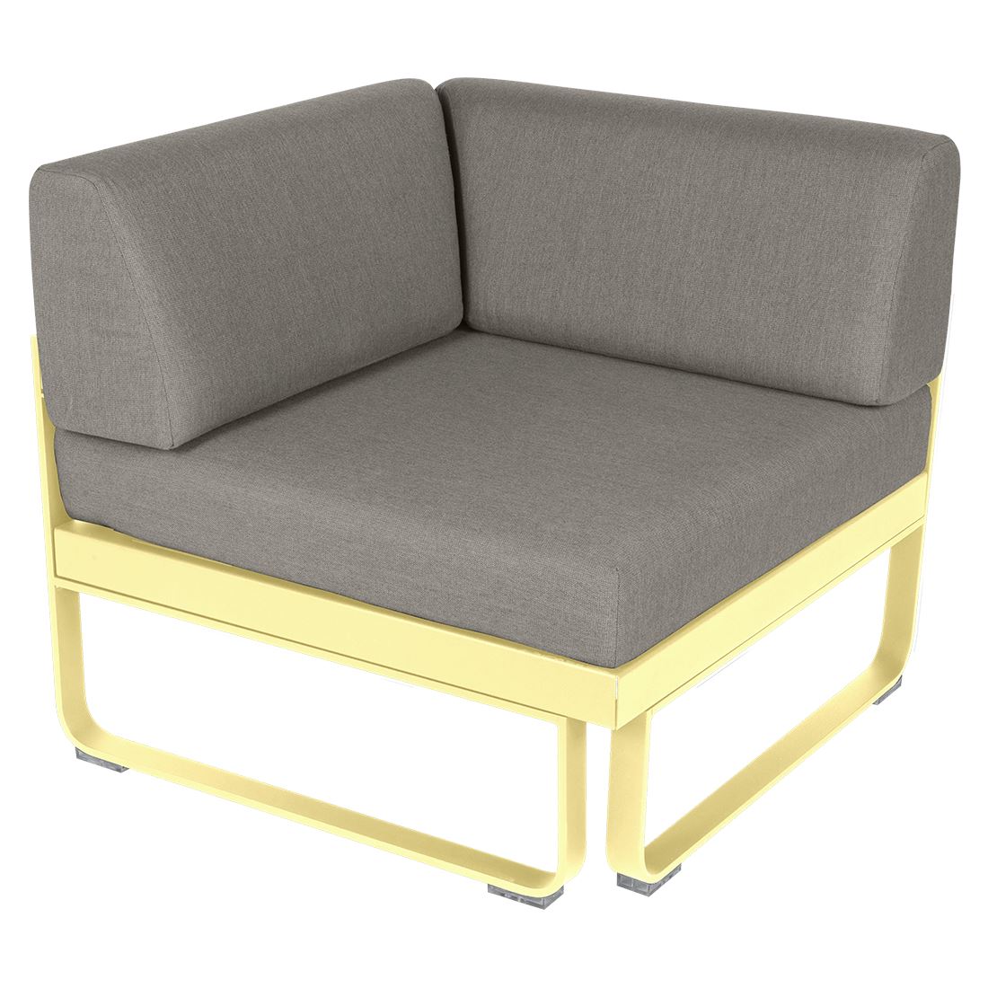 Fermob Bellevie Module d'angle - 1 place Citron givré A6 Taupe grisé B8