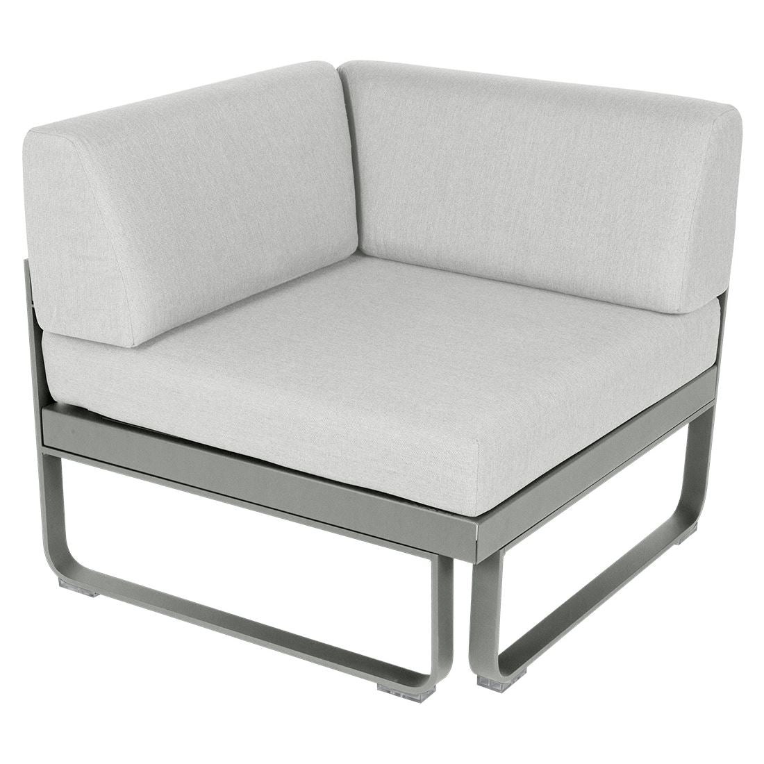 Fermob Bellevie Module d'angle - 1 place Gris lapilli C7 Blanc grisé 81