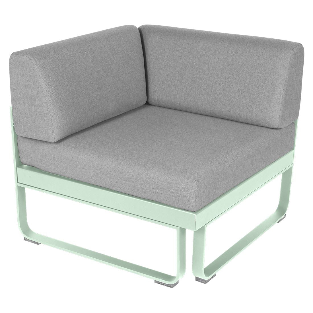 Fermob Bellevie Module d'angle - 1 place Menthe glaciale A7 Gris flanelle 79