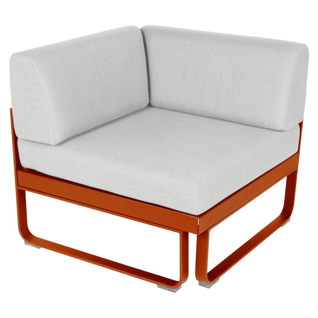 Fermob Bellevie Module d'angle 1 place Orange confite E2 Blanc grisé 81