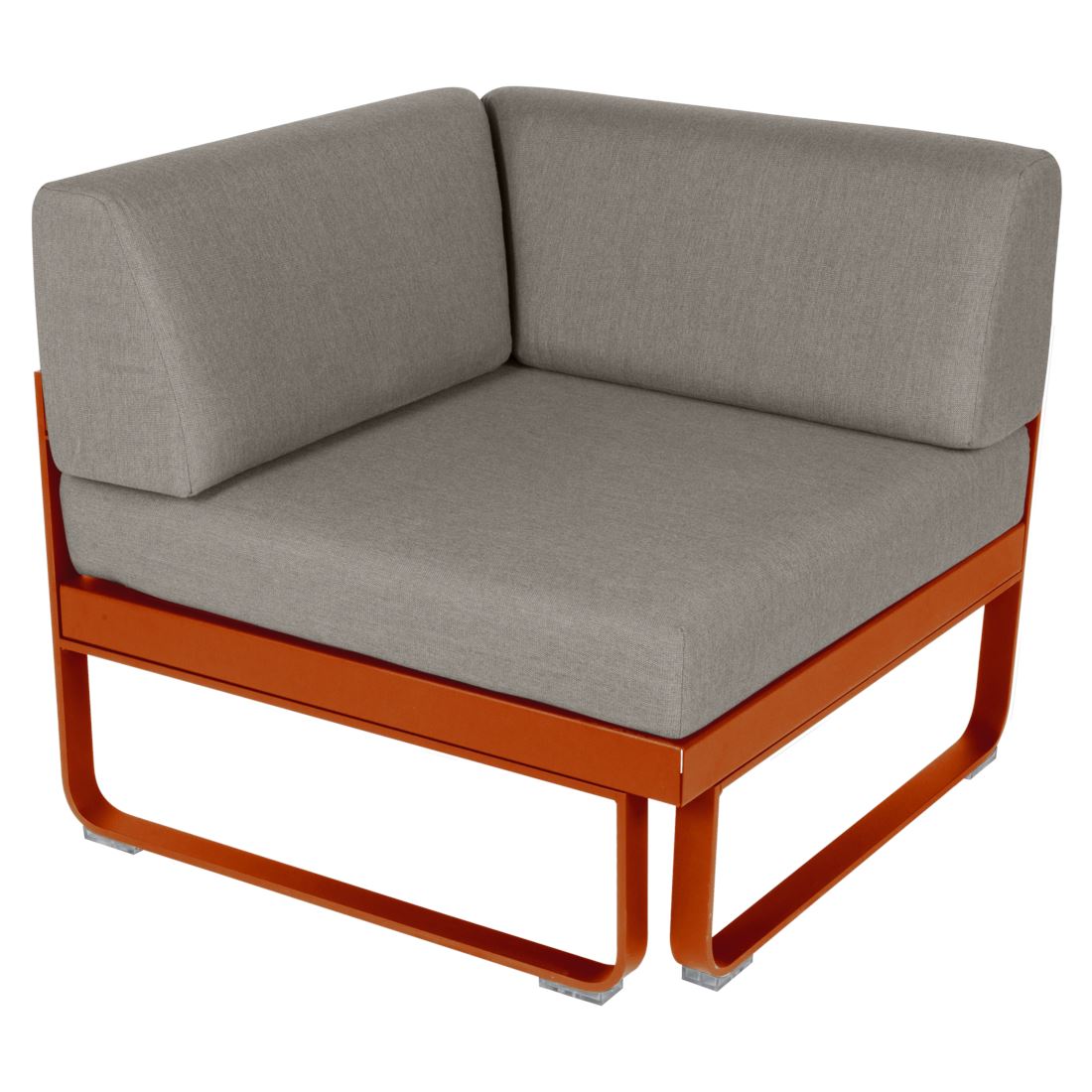 Fermob Bellevie Module d'angle 1 place Orange confite E2 Taupe grisé B8