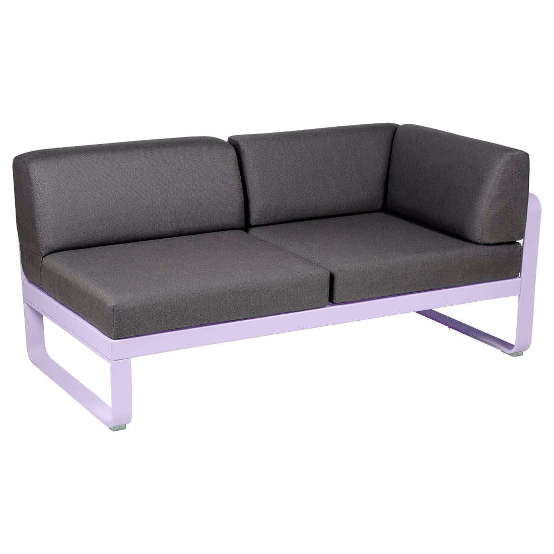 Fermob Bellevie Module d'angle - droit 2 places Guimauve D1 Gris graphite A3