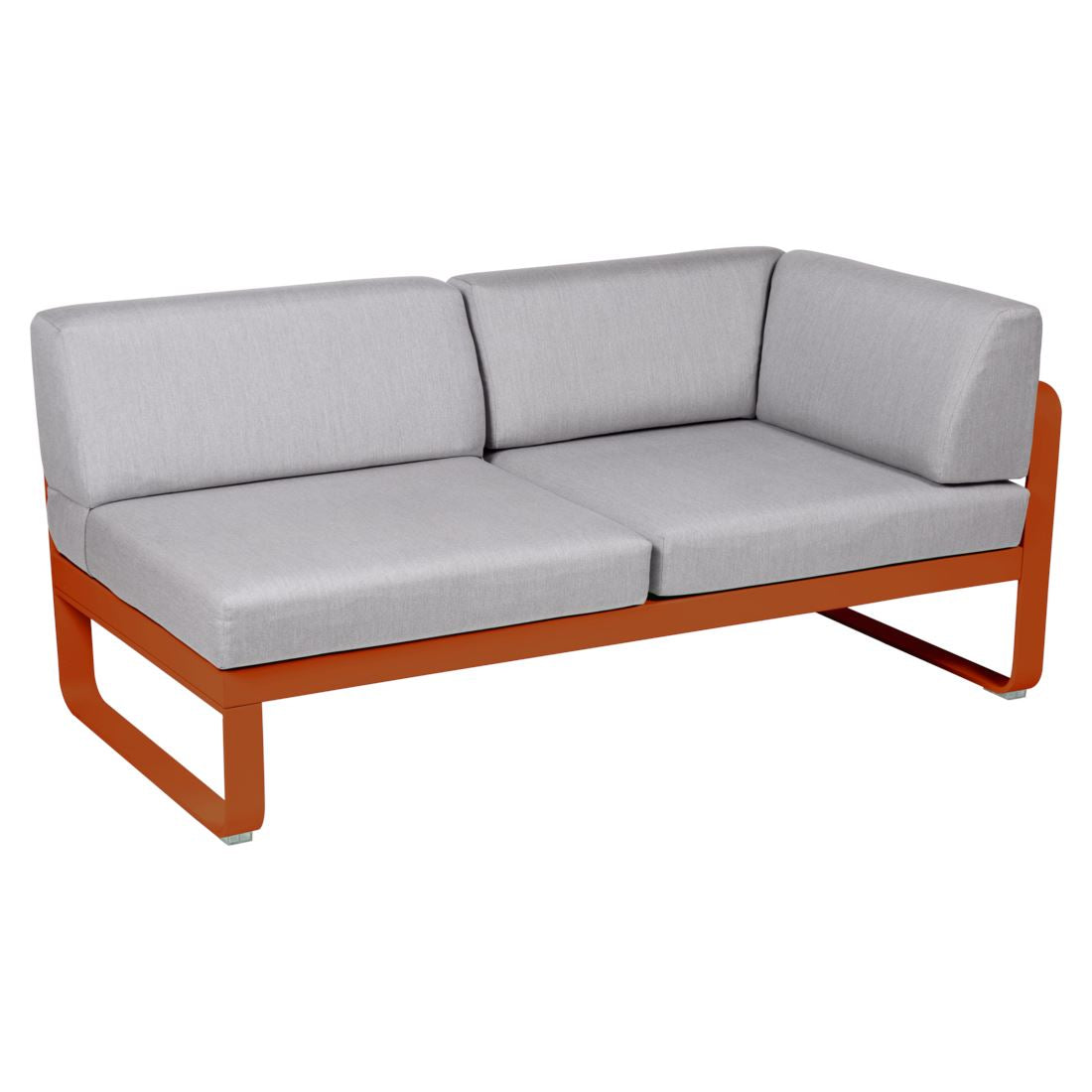 Fermob Bellevie Module d'angle - droit 2 places Orange confite E2 Gris flanelle 79