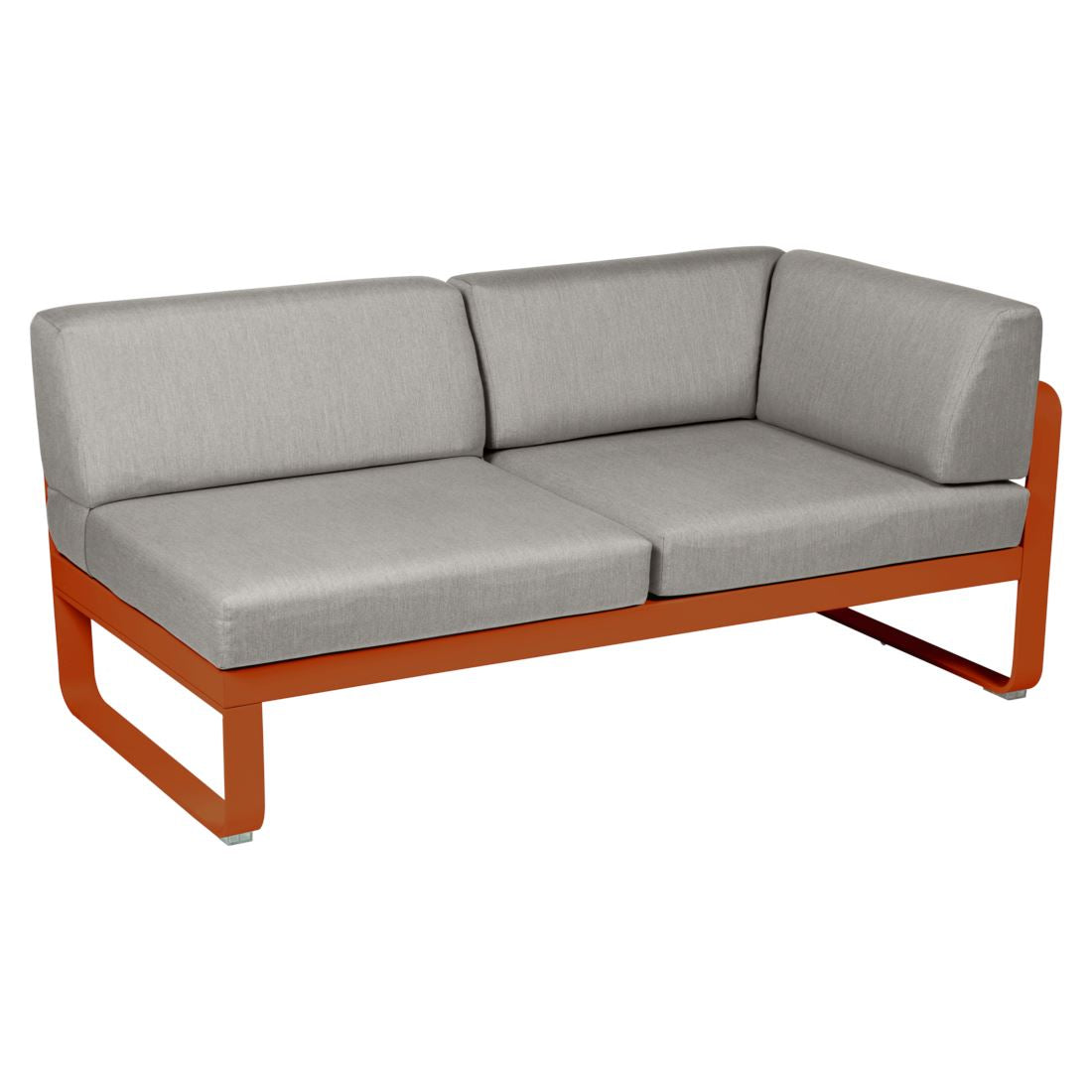Fermob Bellevie Module d'angle - droit 2 places Orange confite E2 Taupe grisé B8