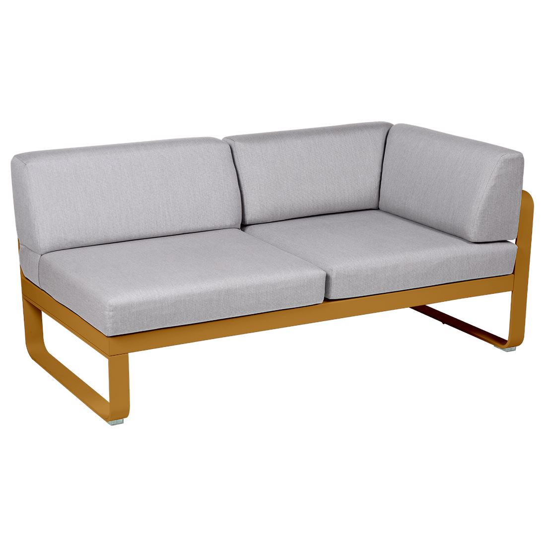 Fermob Bellevie Module d'angle - droit 2 places Pain d'épices D2 Gris flanelle 79