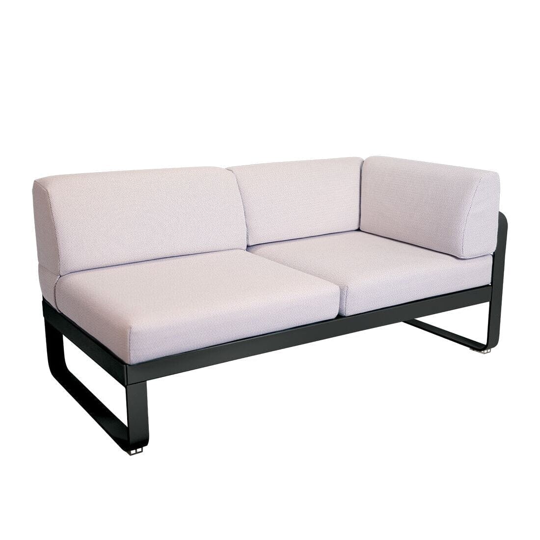 Fermob Bellevie Module d'angle - droit 2 places Perle Carbone 47