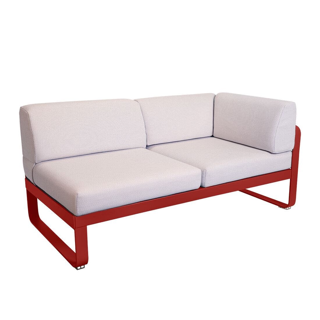 Fermob Bellevie Module d'angle - droit 2 places Perle Piment 43