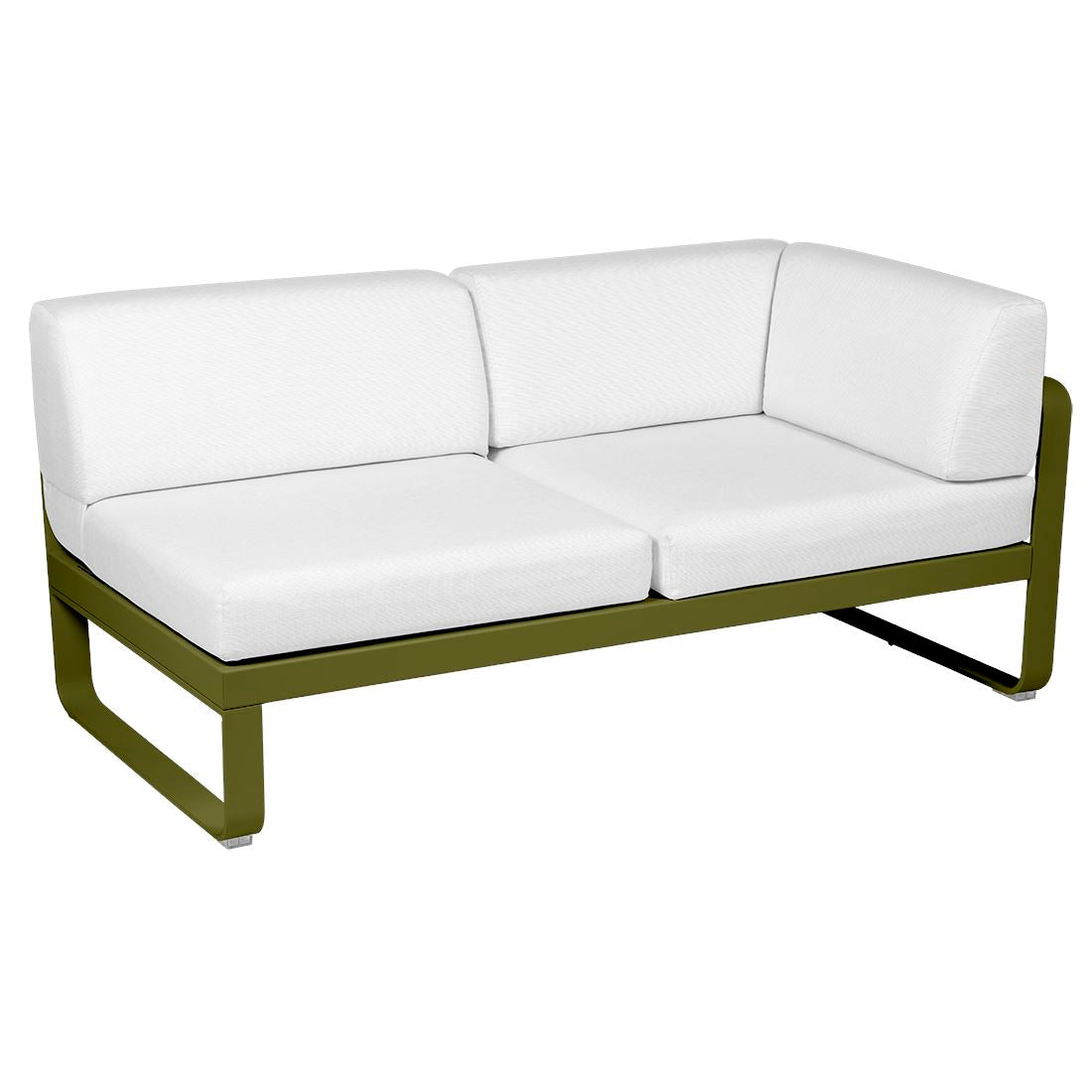 Fermob Bellevie Module d'angle - droit 2 places Pesto D3 Blanc grisé 81