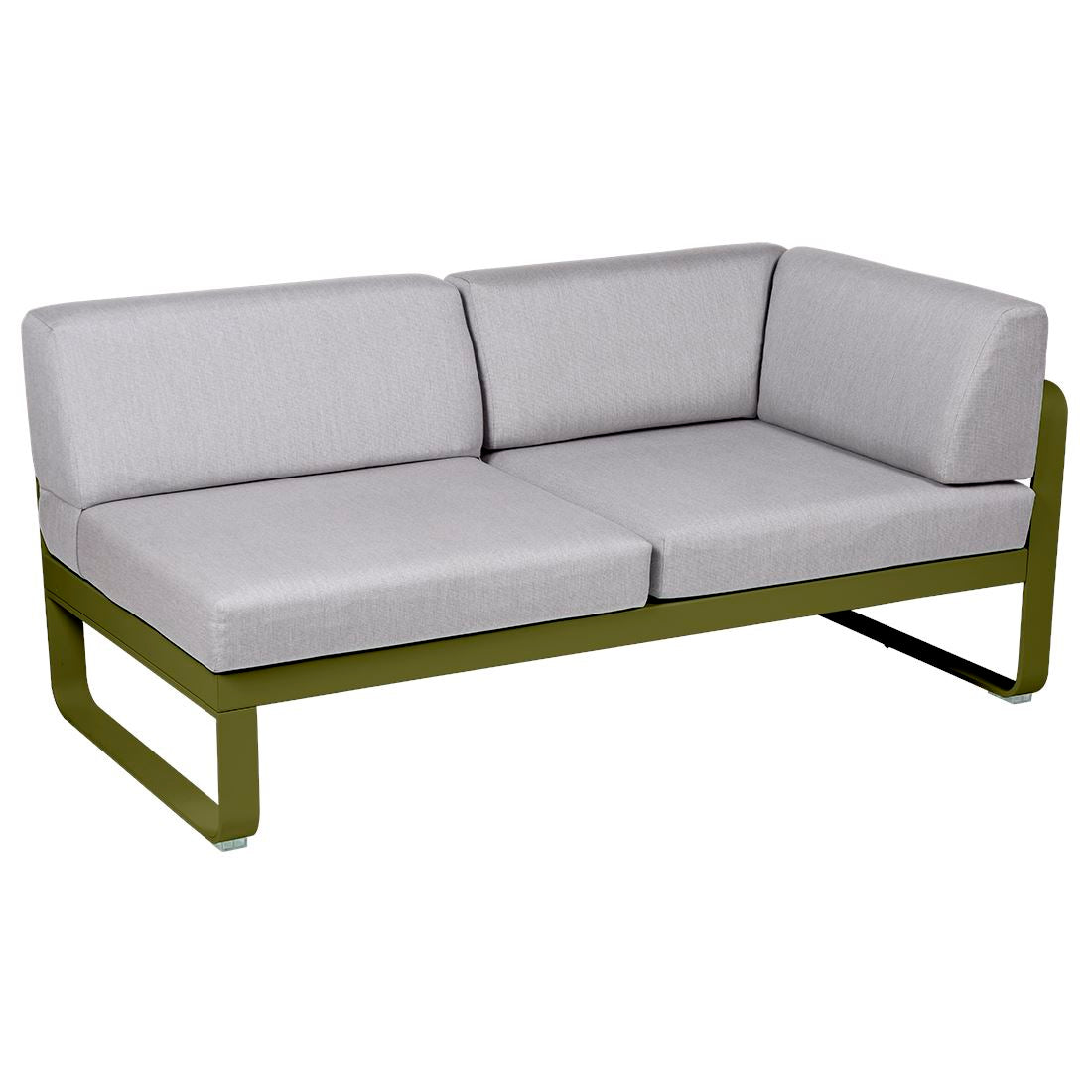 Fermob Bellevie Module d'angle - droit 2 places Pesto D3 Gris flanelle 79